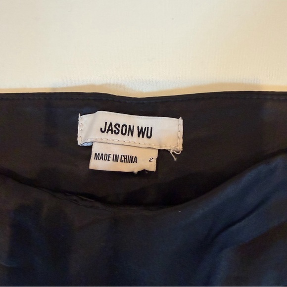 Jason Wu Black Satin Wide Leg Tuxedo Pants w/Rhinestone Side Stripe – Sz 2 – NWT - Picture 6 of 7